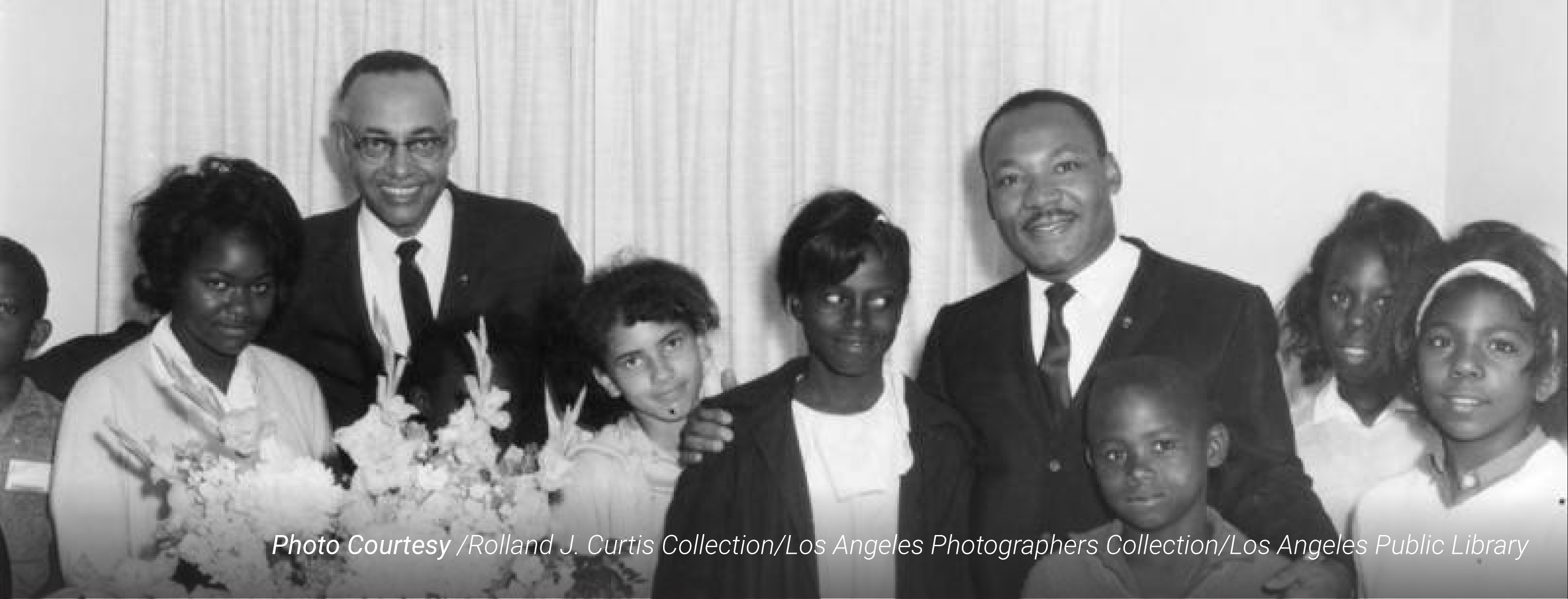 Martin Luther King Jr. with Reverend Thomas Kilgore of Second Baptist Church in Los Angeles in February 1964.